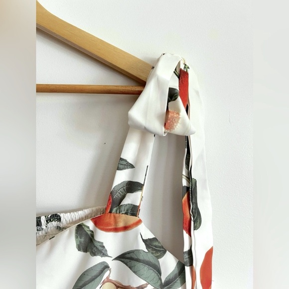 Cider Peach Fruit Split Midi Dress w/Orange and Green Print size 4X plus size - Picture 11 of 16